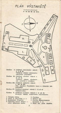 PVT 1949 - plánek výstaviště v katalogu